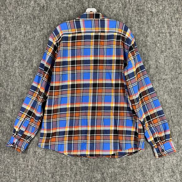 Lands End‎ Flannel Shirt Large 42-44 Mens Button-Up  Plaid Chore Heavyweight - Picture 2 of 8
